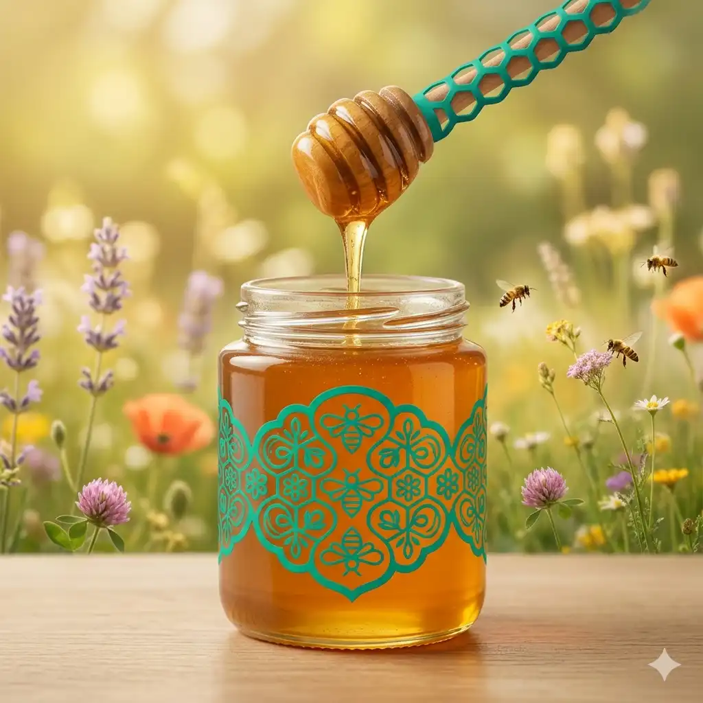 عکس یک شیشه عسل با تم وبسایت حقیقی مارکت